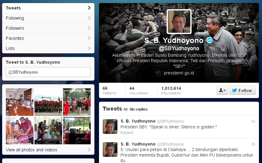 Akun twitter @SBYudhoyono
