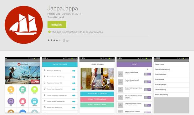 Tampilan Jappa-Jappa di Google Play